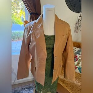 Hugo Buscati Camel Leather Jacket